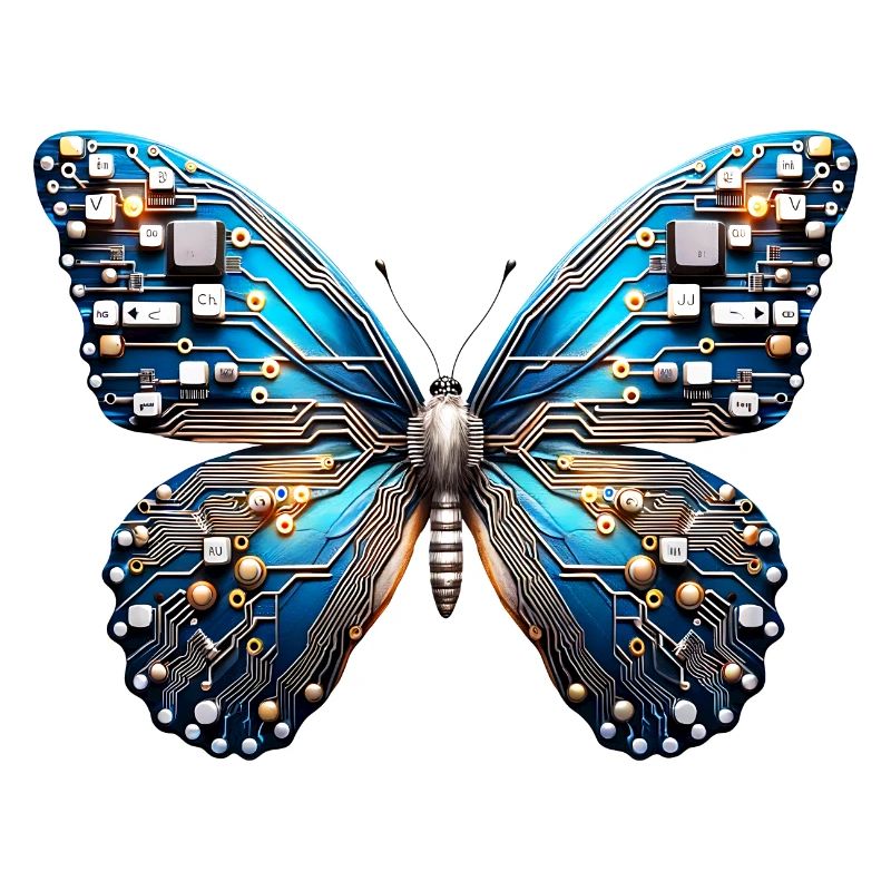 Türkis Schmetterling mit Technik