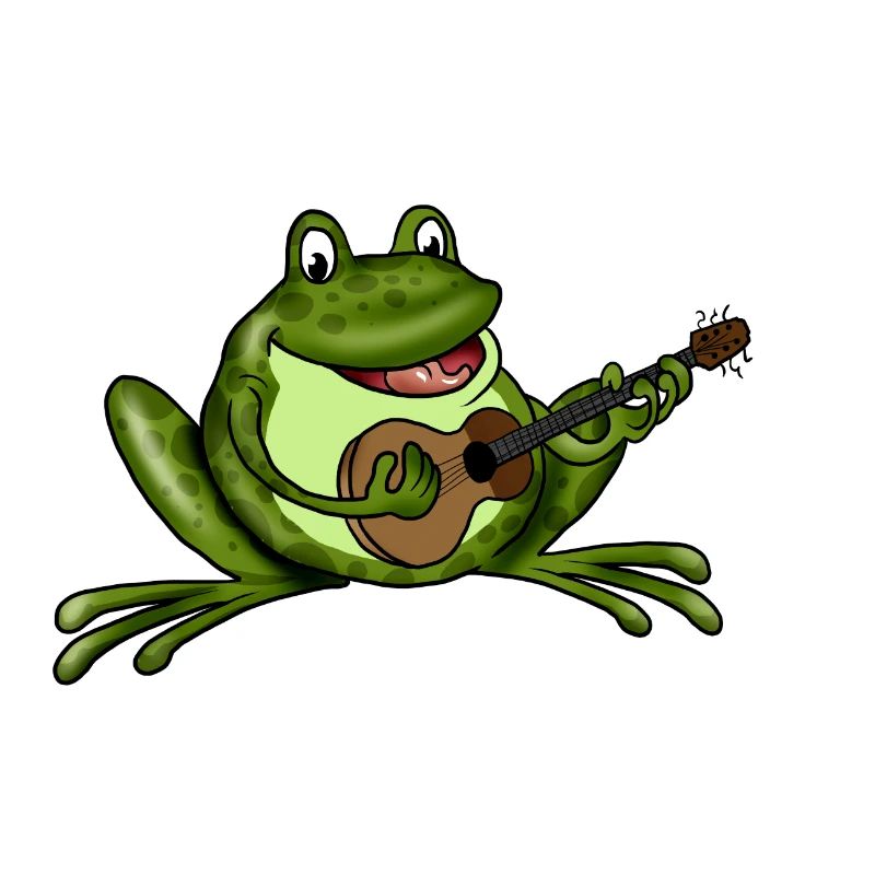 Frosch mit Gitarre