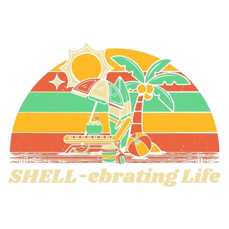 SHELL-ebrating Life Motivational Quote Beach