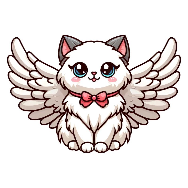 Chat ragdoll mignon dans le style cartoon avec
