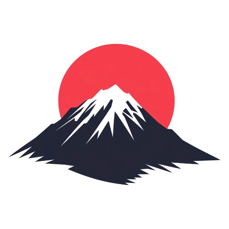 Mountain Drawing, Mountain Logo, Sun