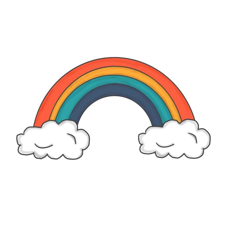 Rainbow design graphic logo bunch cloud beautiful