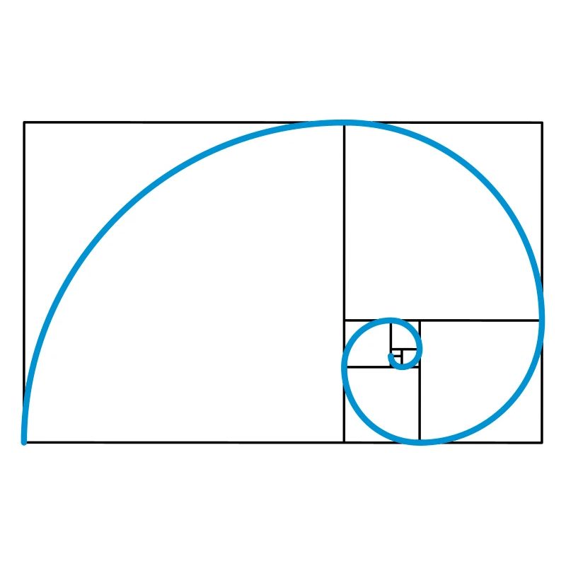 Fibonacci Spirale d’or Coupe d’or Géométrie Phi