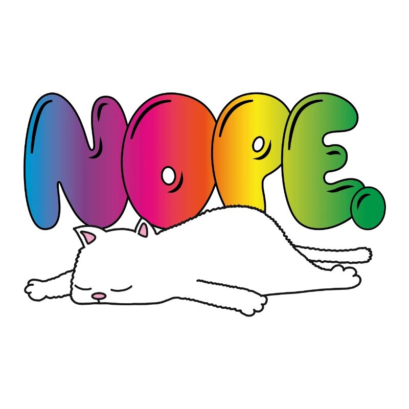 Cup Nope Cat Funny Saying Rainbow
