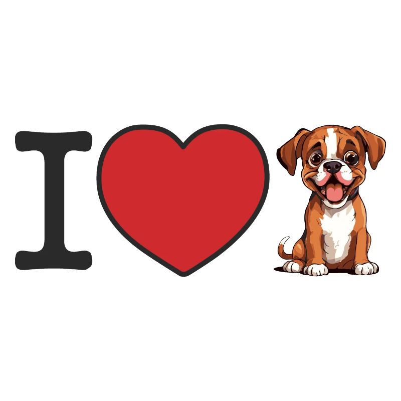 J’aime les chiens Boxer - Ich liebe Boxerhunde - Boxer