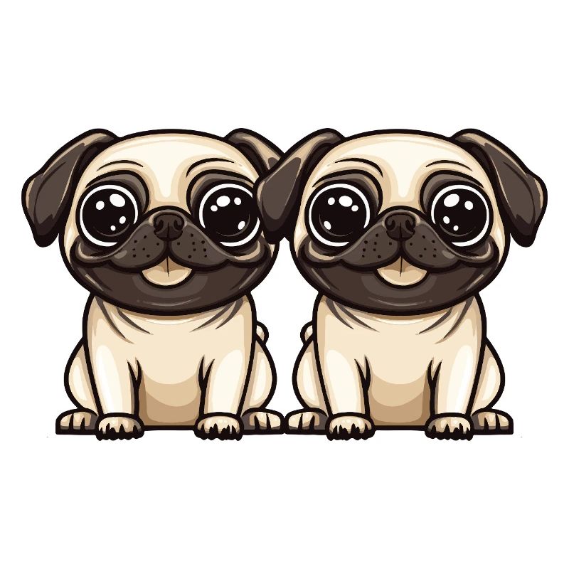 Pug Hund Comic
