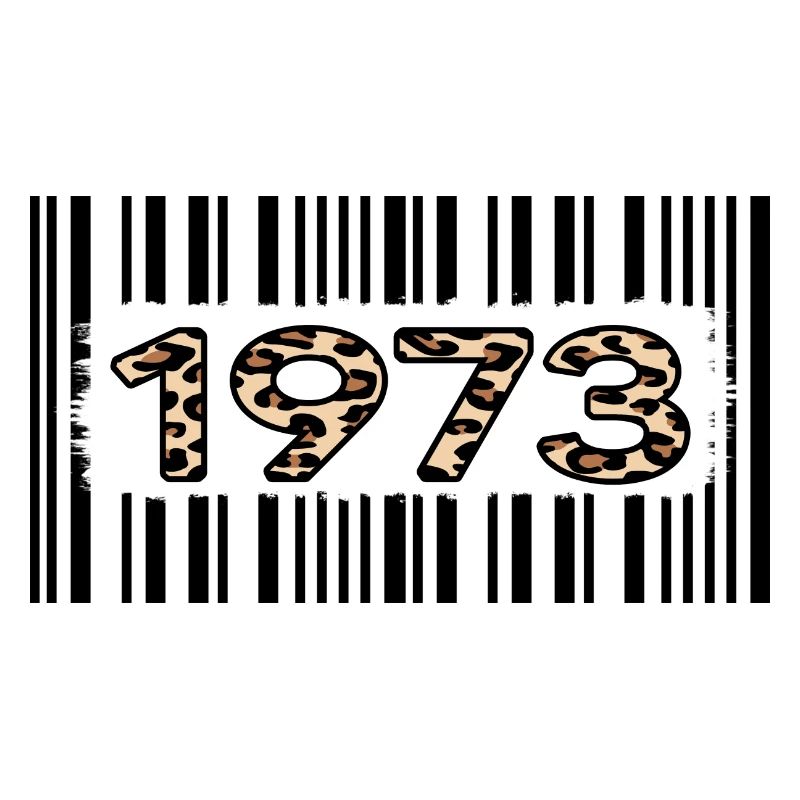 1973 birthday 49 years anniversary barcode leopard