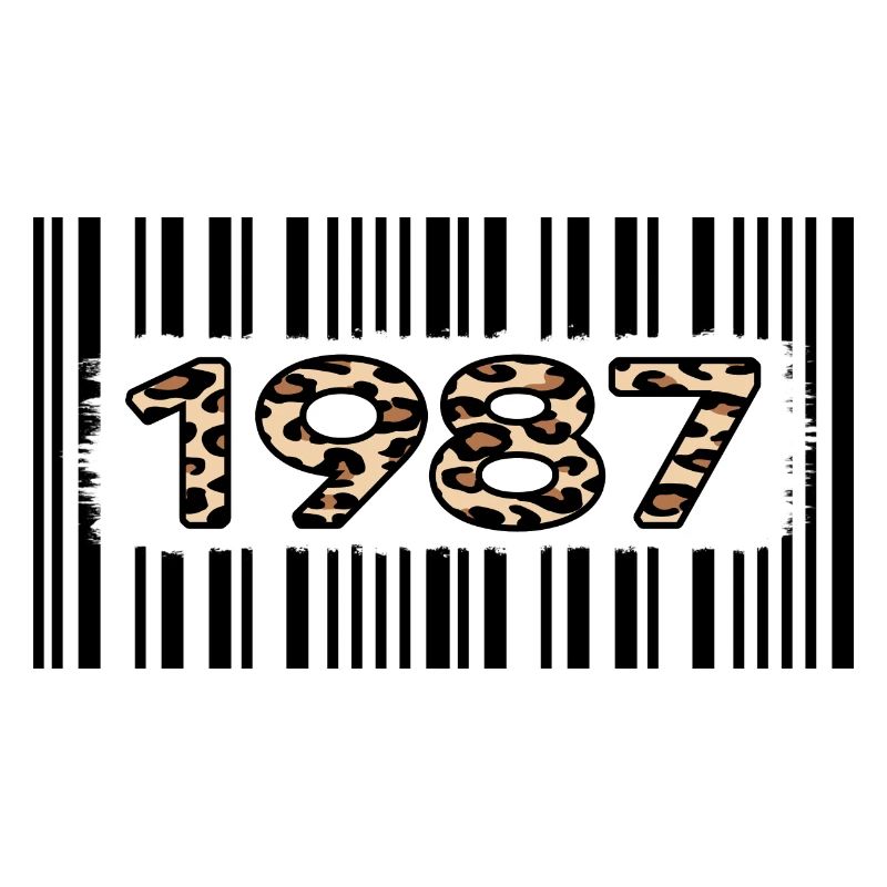 1987 anniversaire 35 ans anniversaire code à barres léopard