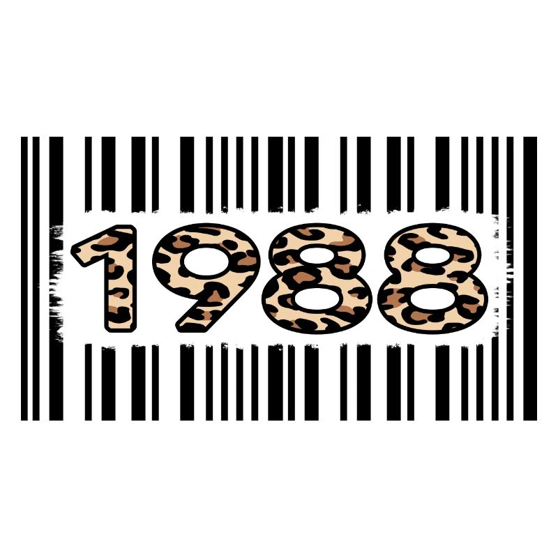 1988 geburtstag 34 jahre jubiläum barcode leopard
