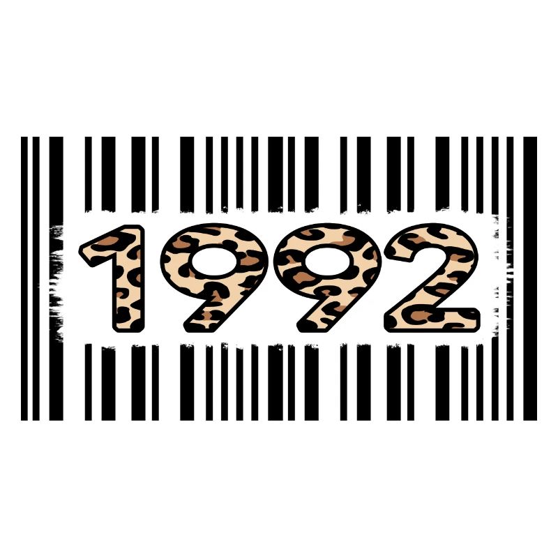 1992 birthday 30 years anniversary barcode leopard
