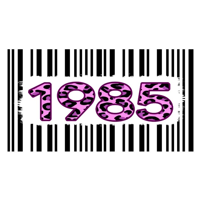1985 geburtstag barcode rosa leopard retro-party
