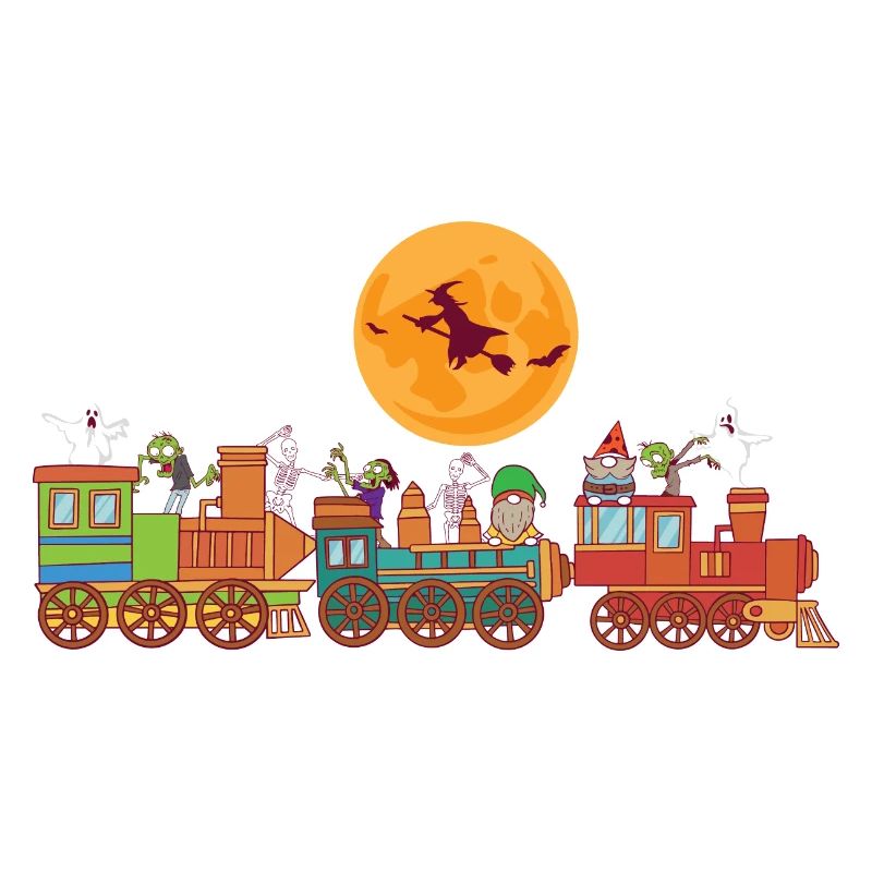 Joyeux Halloween Ghost Train Gnomes Spooky Gnomes Zombie