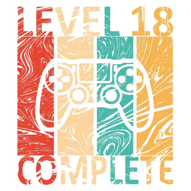 Level 18 completed 18. Geburtstag Gamer Geschenk