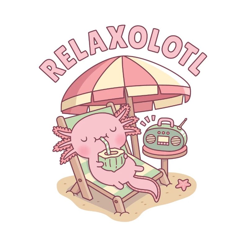 Axolotl Relaxolotl Relaxing Beach Vacation
