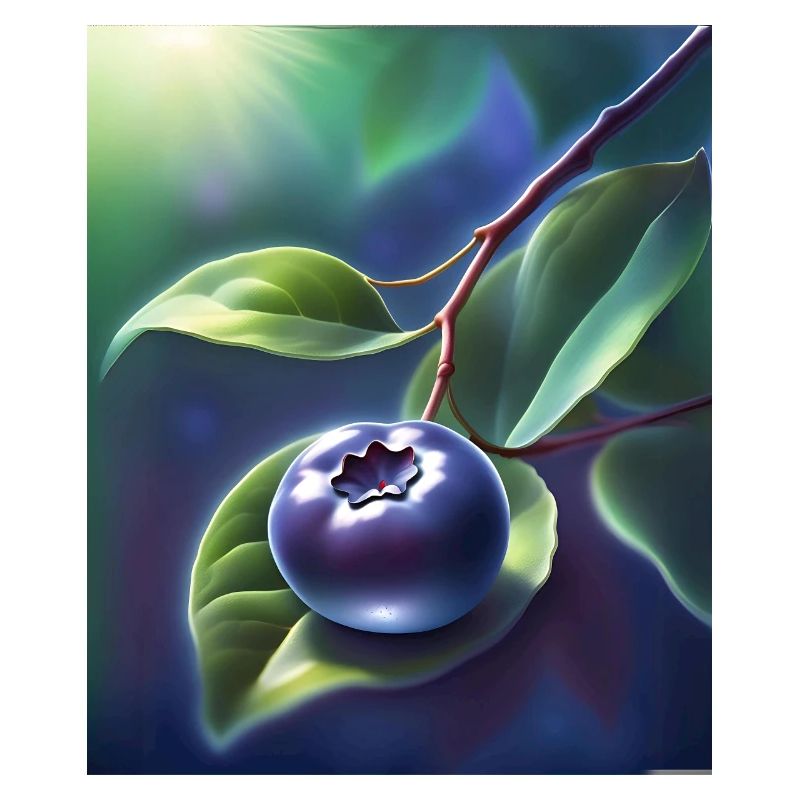 Beautiful blueberry on a leaf