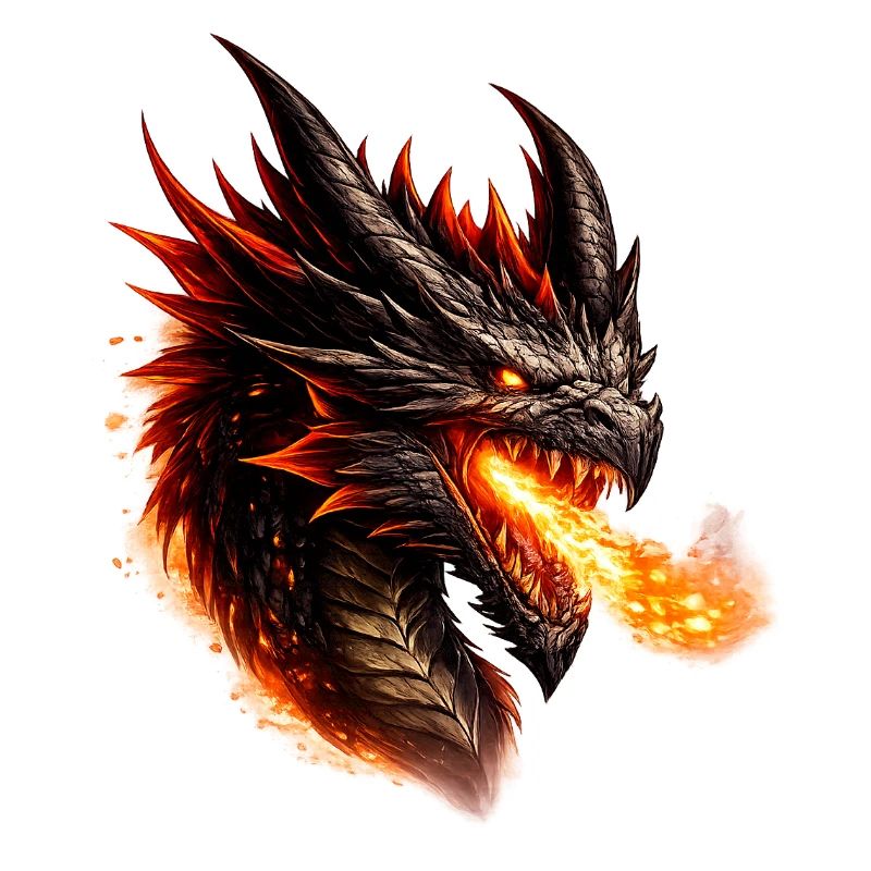 Feuerdrache Flammendes Haupt