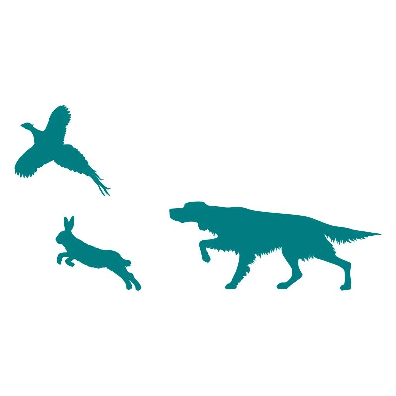 Irish Setter - Bunny & Pheasant - Silhouette