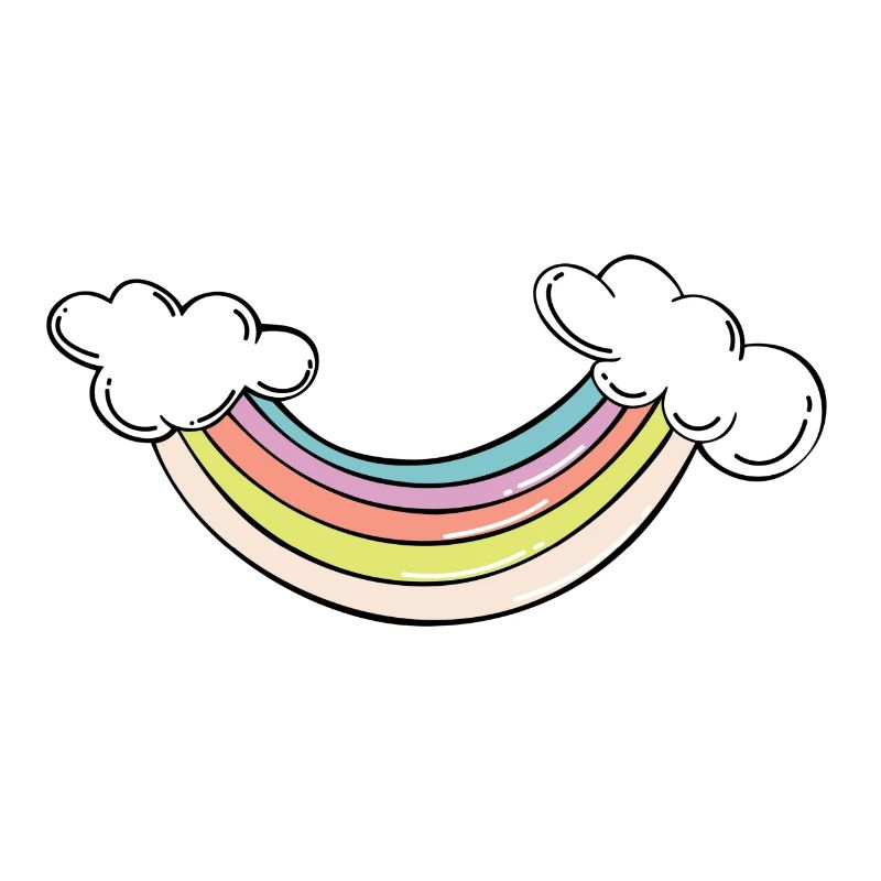 Regenbogensmile mit Wolken