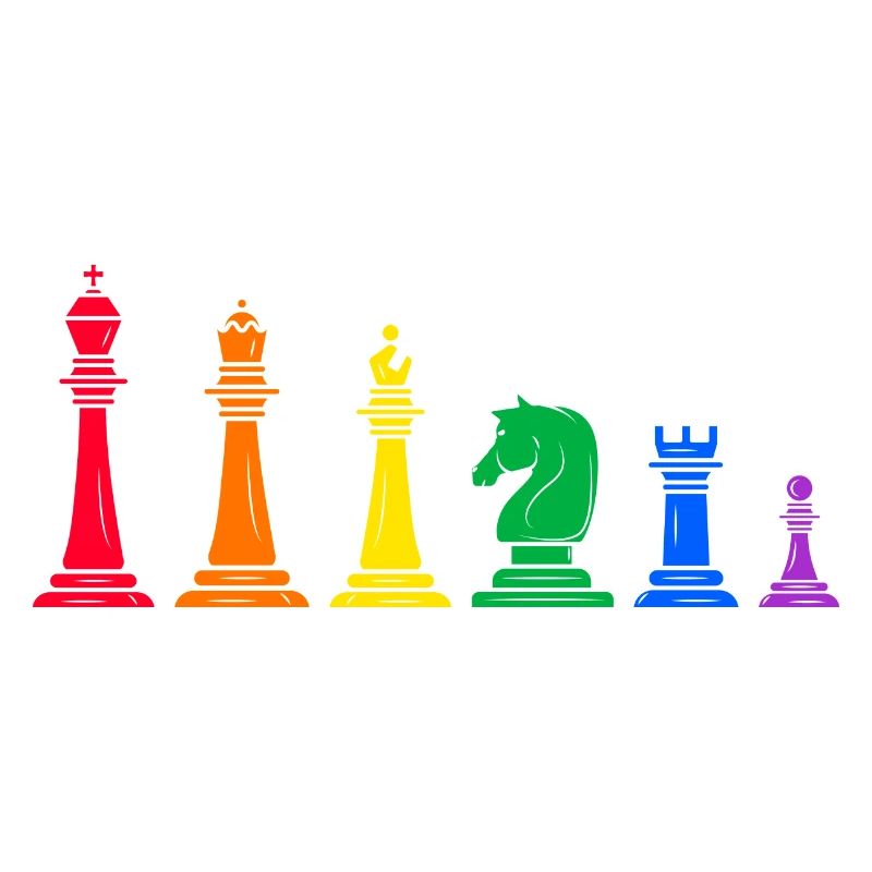 checkmate pièce d’échecs arc-en-ciel lgbt