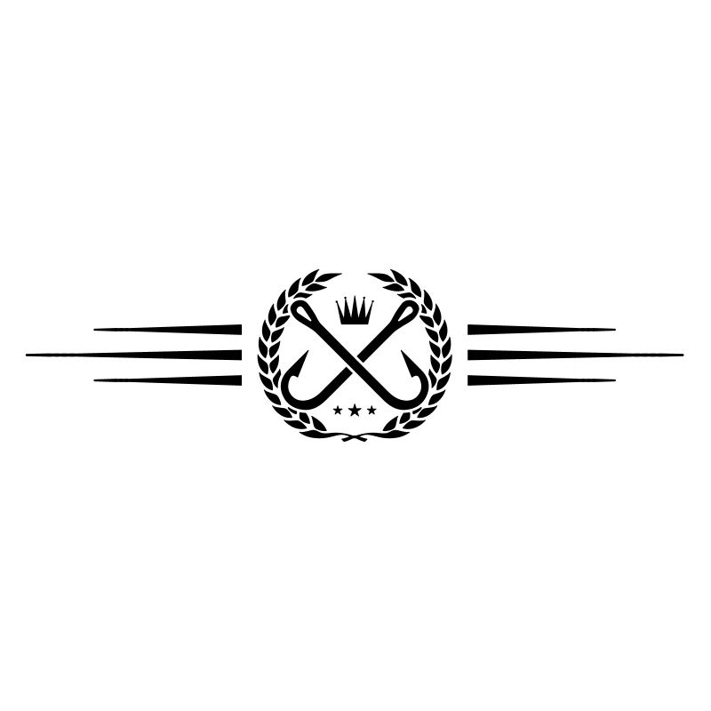 fish hook logo wreath line