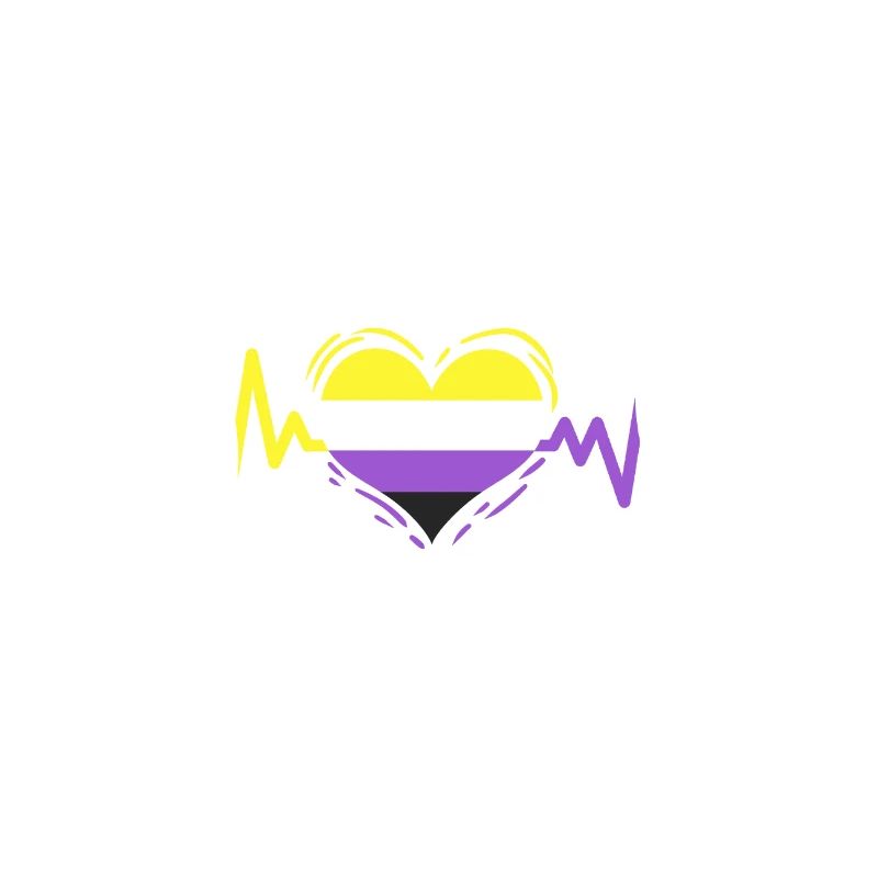 Nonbinary Pride Heartbeat Nonbinary Pride