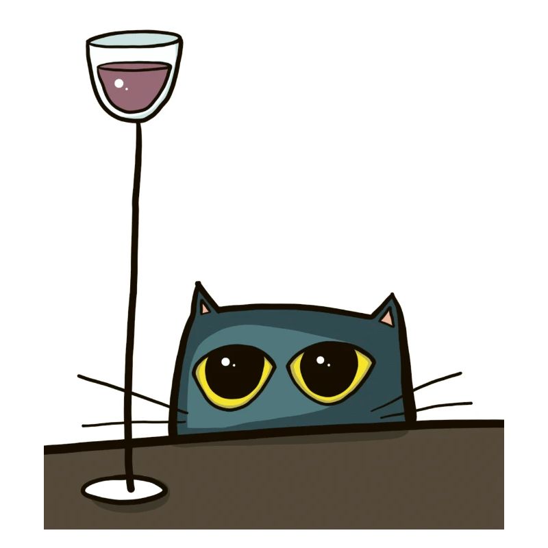 Chat avec vin rouge, chat à boire, chat drôle