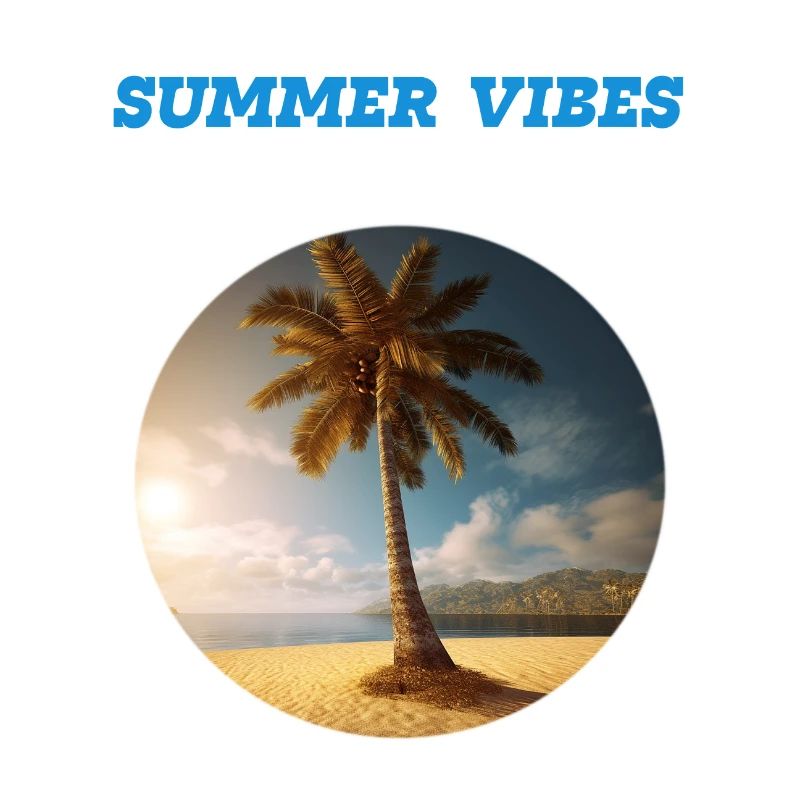 Cocotier sur la plage de sable « Summer Vibes »