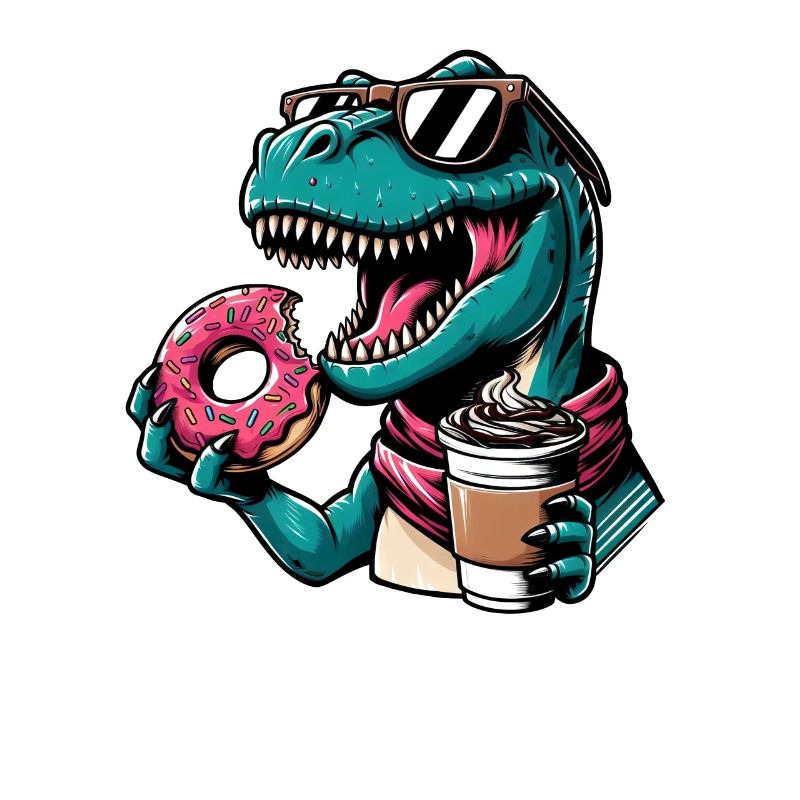 Sweet Dino T-Rex Donut Coffee