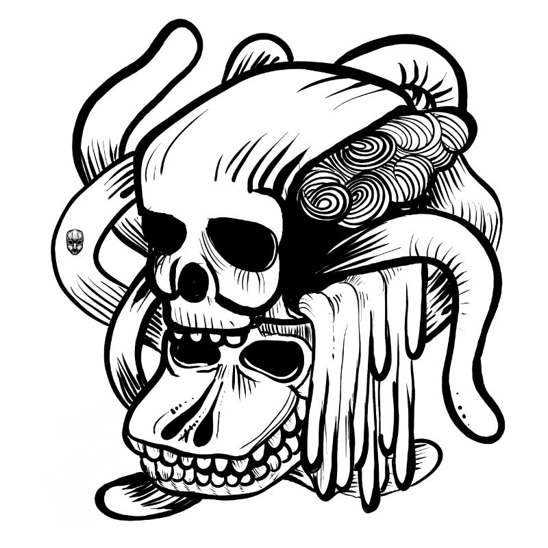 Schädel Doodle