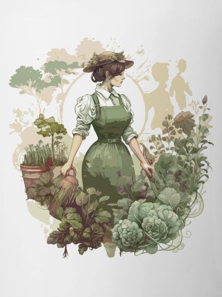 In the vegetable garden