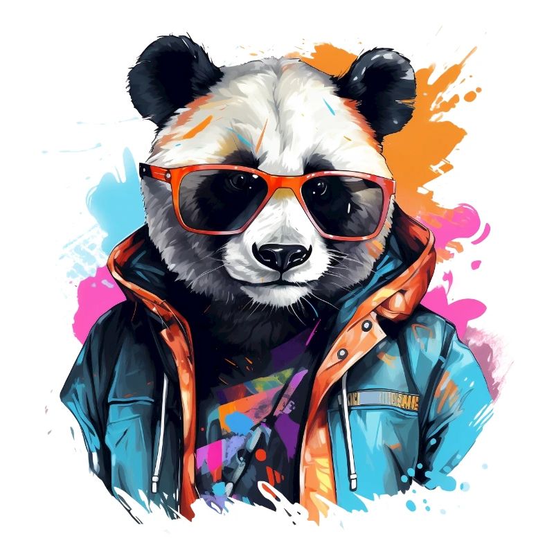 Panda renégat. Design de style graffiti.