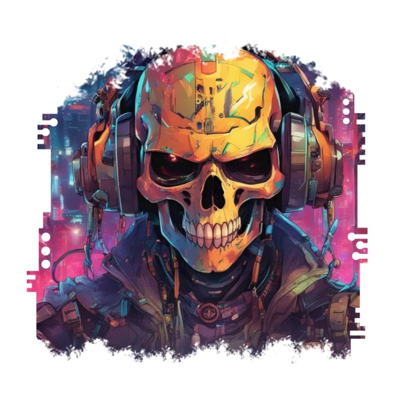 PixelPulse Cortex // Crâne cyberpunk