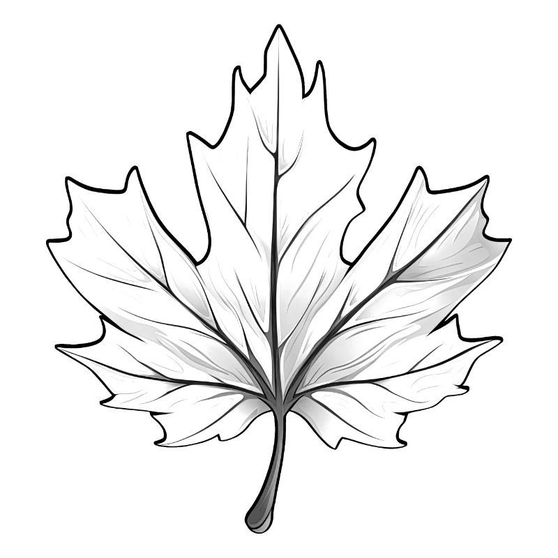 Feuille d’érable Noir et blanc