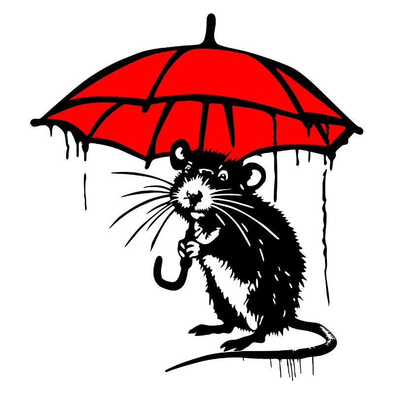 Ratte mit Schirm