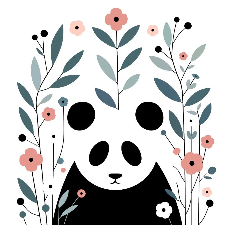 Panda en fleurs