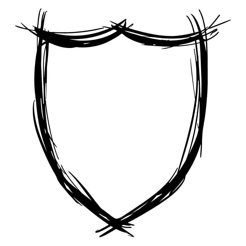 Schild, Symbol Hand gezeichnet