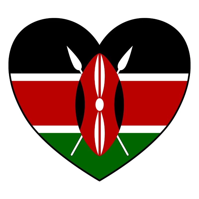Cœur du drapeau du Kenya