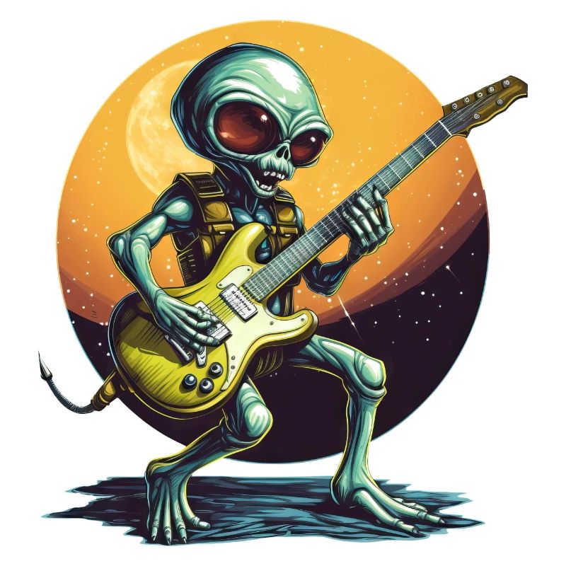 Guitariste extraterrestre dans Sunset