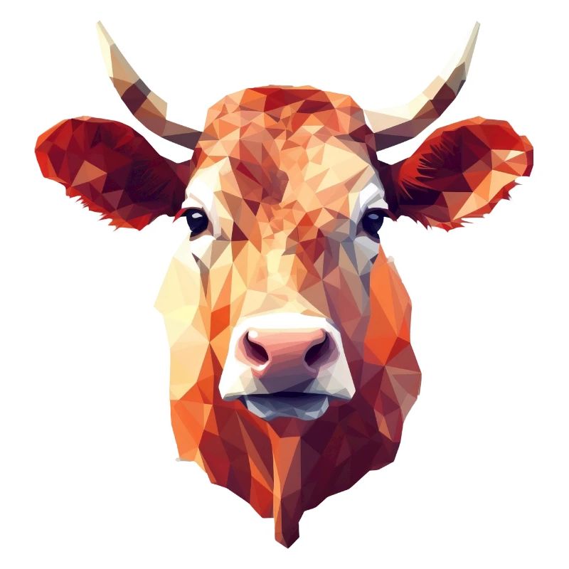 Polygon Style Vache / Taureau / Bœuf - Design créatif