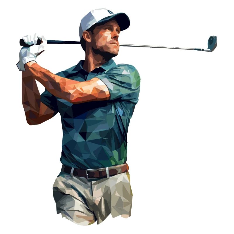 Golfeurs dans le style polygonal