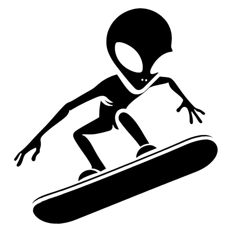 Design minimaliste : Alien Snowboarder