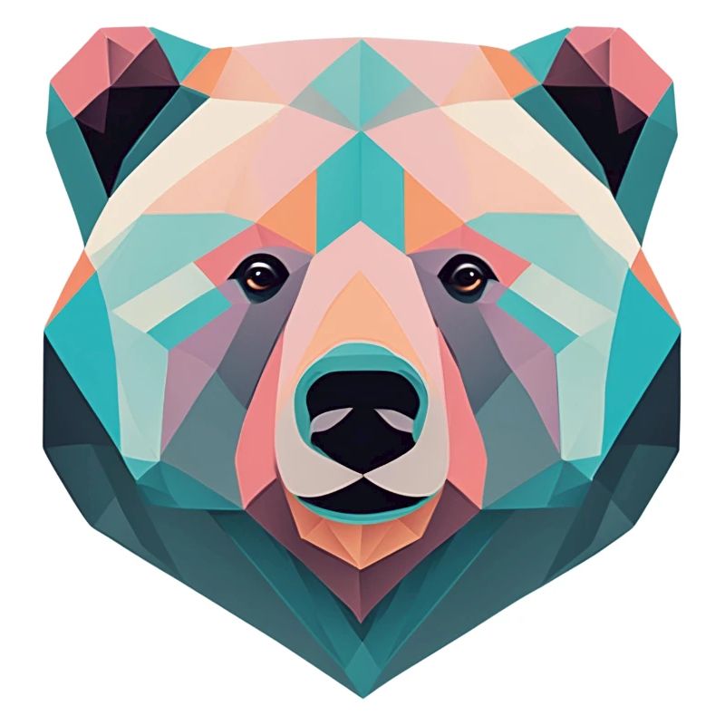 Geometric bear Bär Geschenk