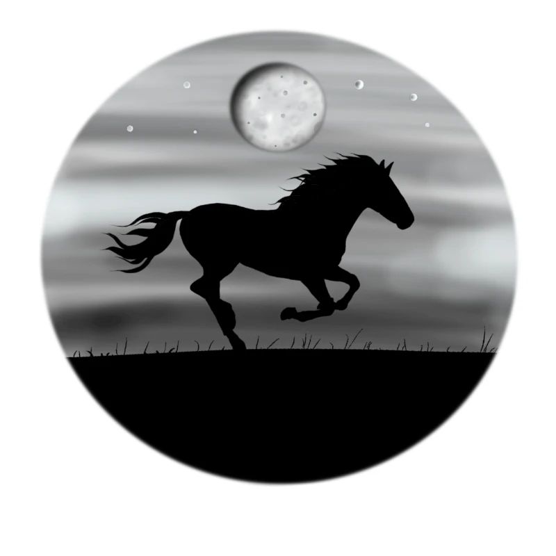Cheval chevaux lune
