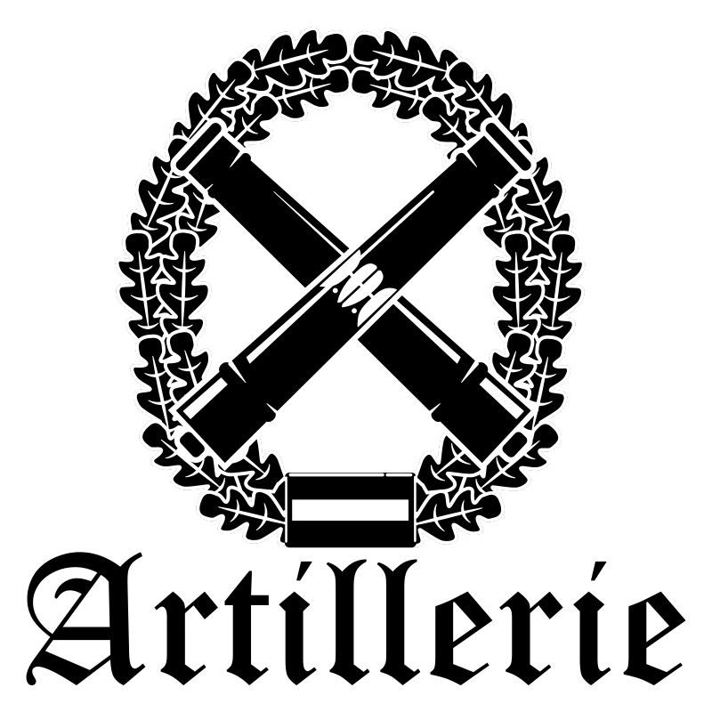 Artillery with text black