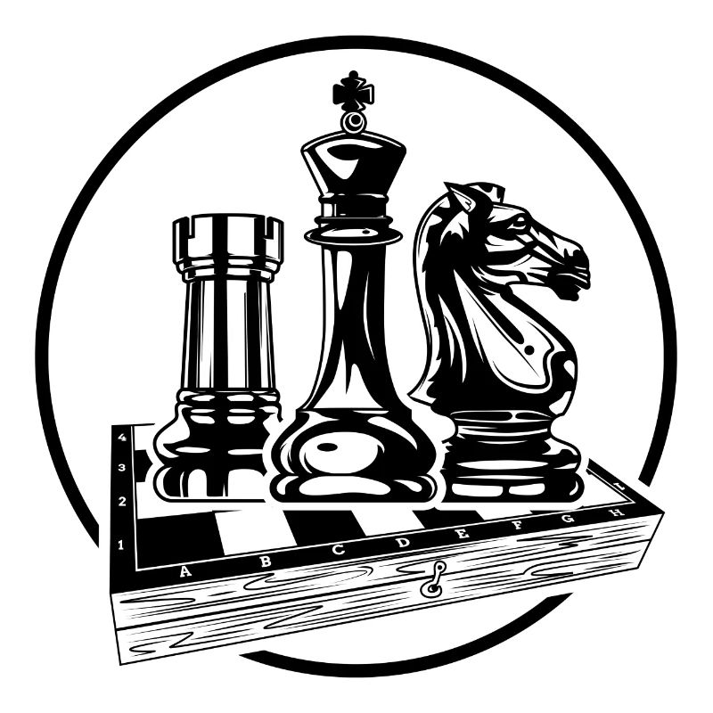 Logo de cheval d’échecs symbole roi