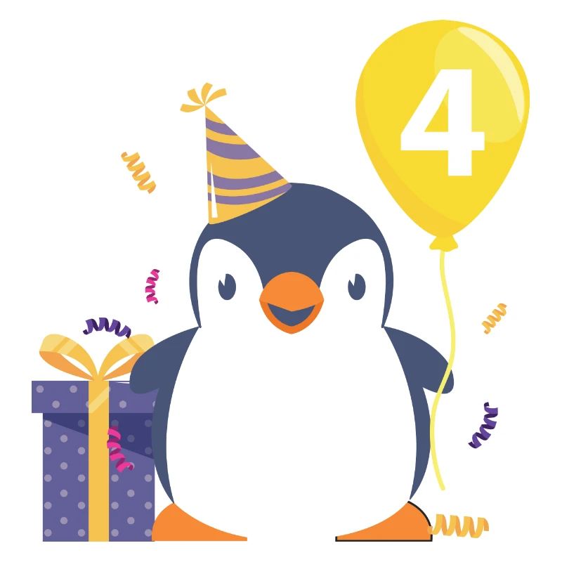 Pinguin 4.Geburtstag Junge Mädchen Zoo Geschenk