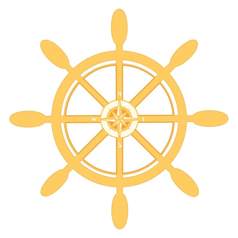 Ship wheel Ship steering wheel with cardinal directions