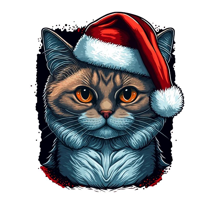 Belle conception de chat de Noël pour tous les propriétaires de chats