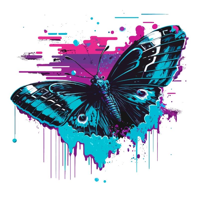 Beauté rétrofuturiste du papillon