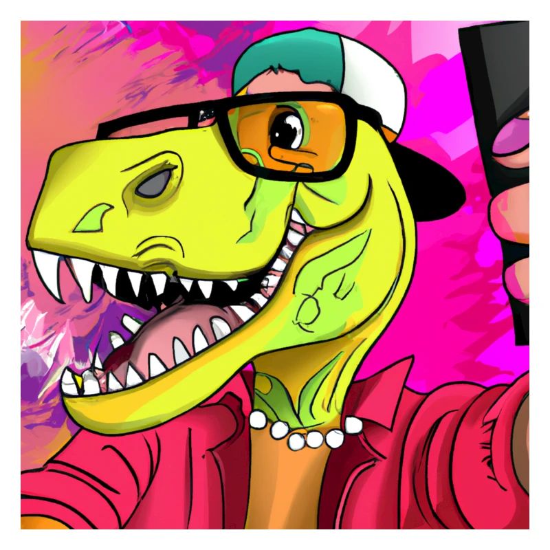 Cooler Dinosaurier macht ein Selfie V7 Geschenk